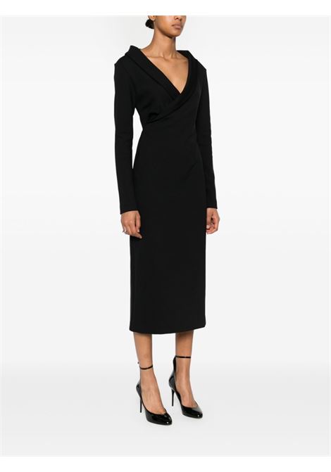 Black V-neck midi dress Philosophy di Lorenzo Serafini - women PHILOSOPHY DI LORENZO SERAFINI | 041471280555